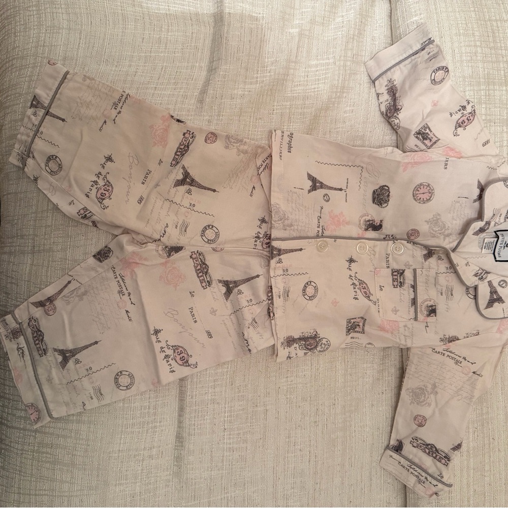 Kids Eiffel Tower Print Pajama Set